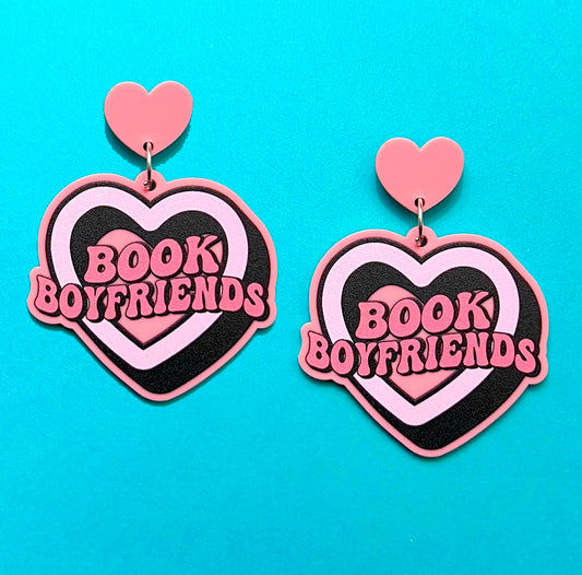 Book Boyfriends Heart Drop Earrings