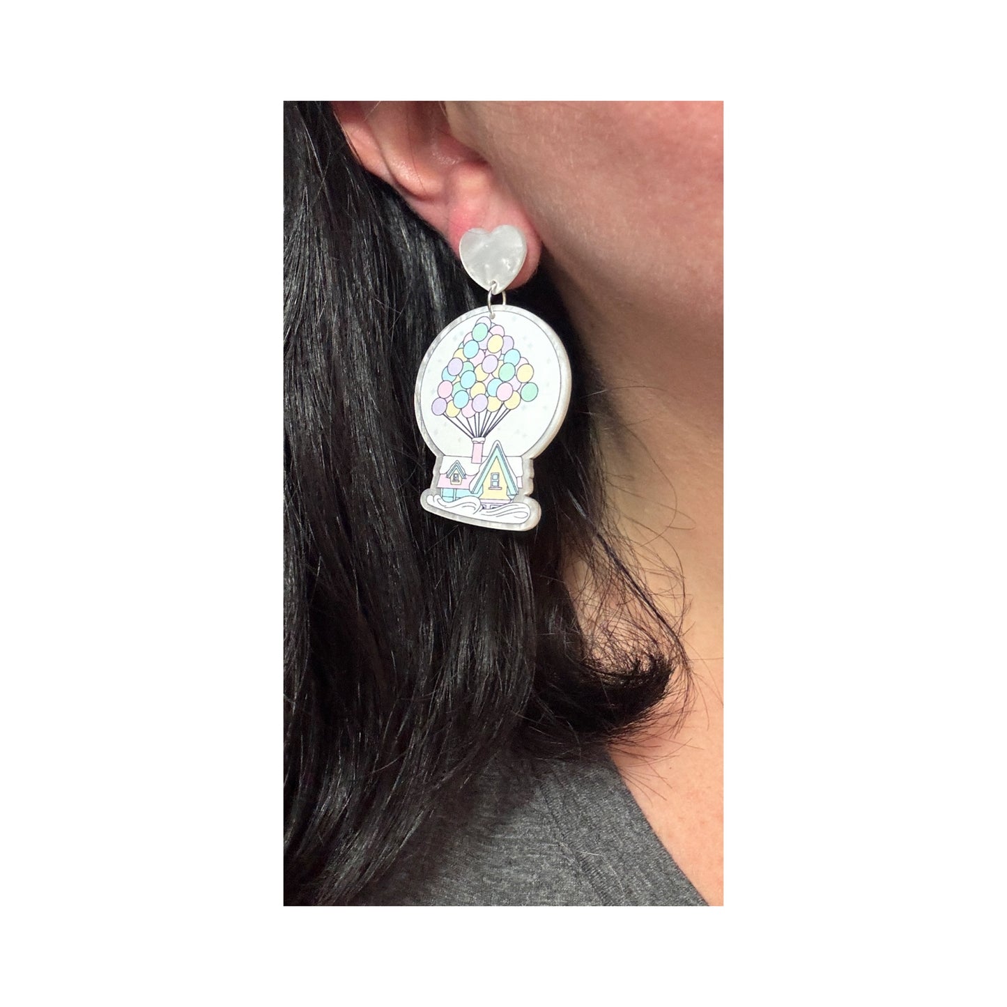 Up House Snowglobe Drop Earrings