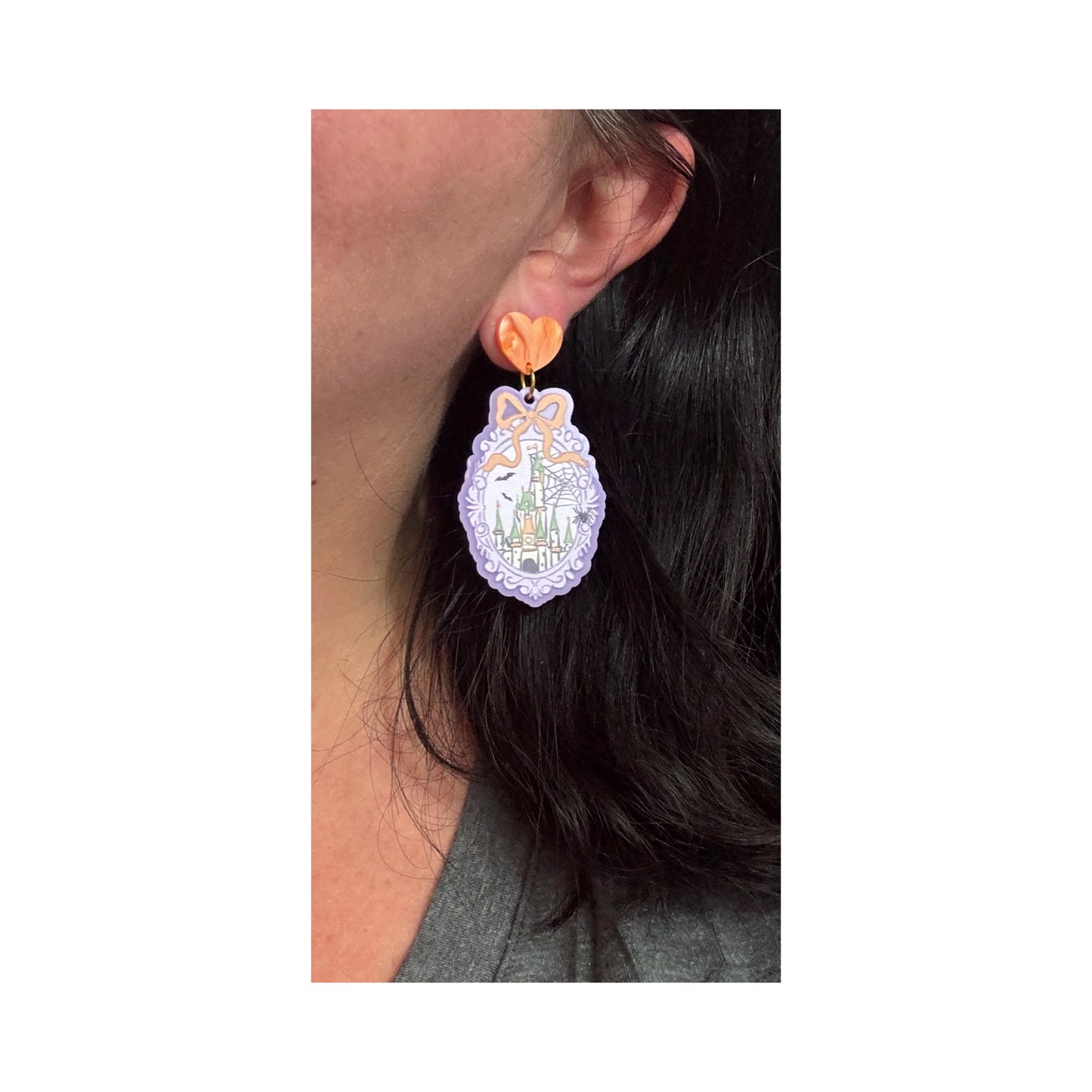Spooky Castle Cameo Drop Earrings