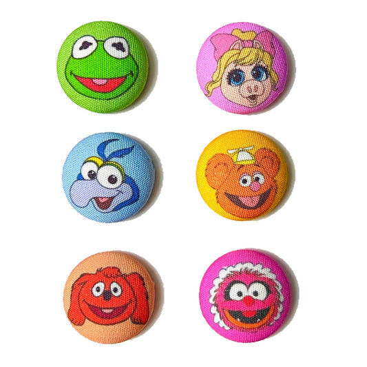 Puppet Babies Mix & Match Fabric Button Earrings