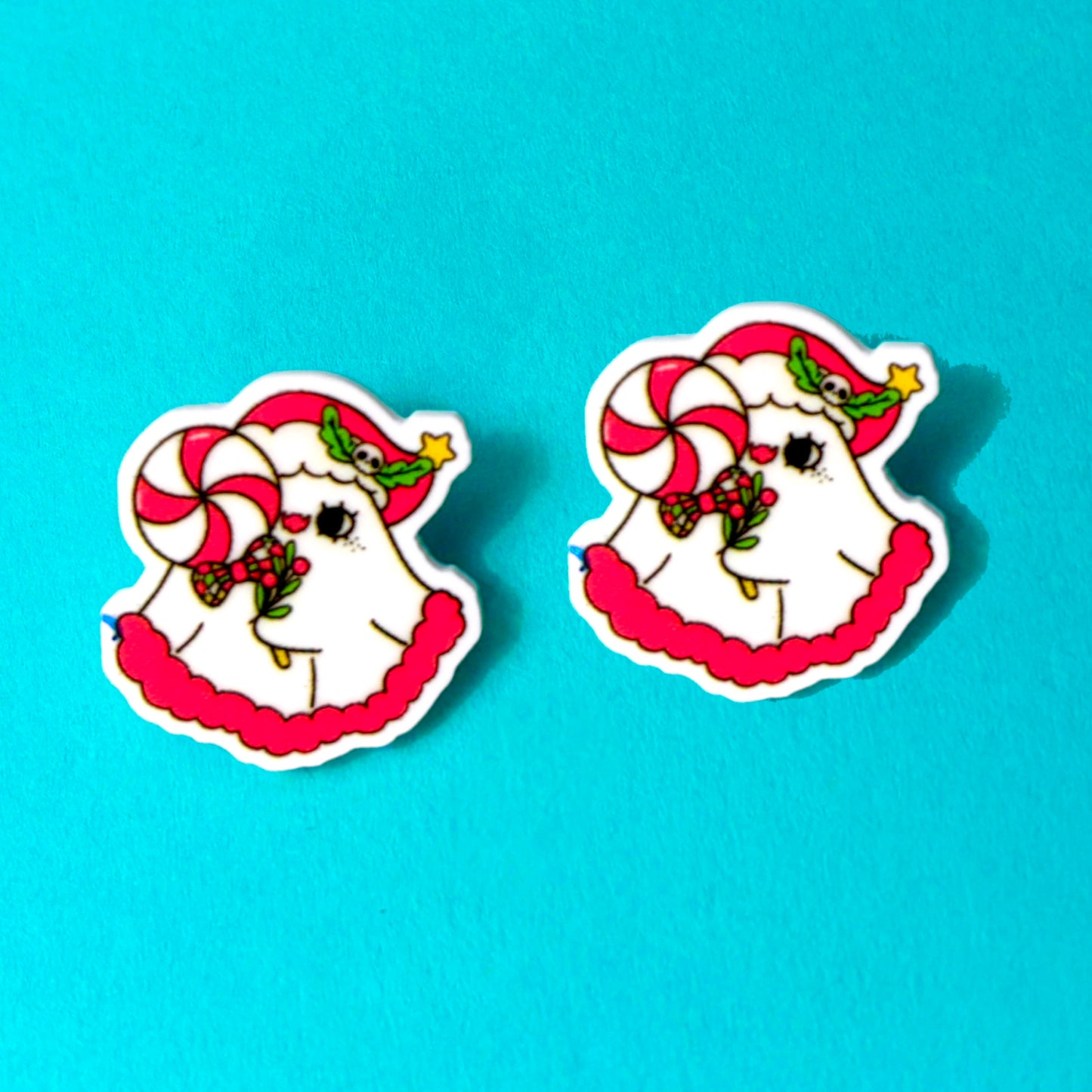 Peppermint Boo Post Earrings
