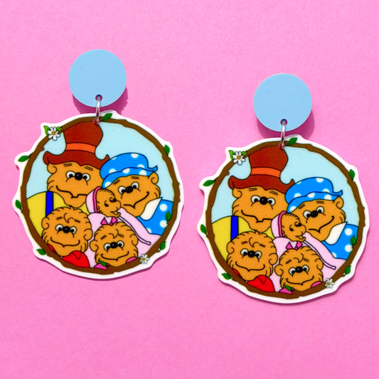 Berenstain Bears Inspired Acrylic Drop Earrings