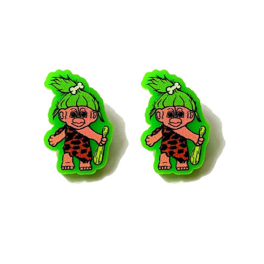 Prehistoric Troll Post Earrings