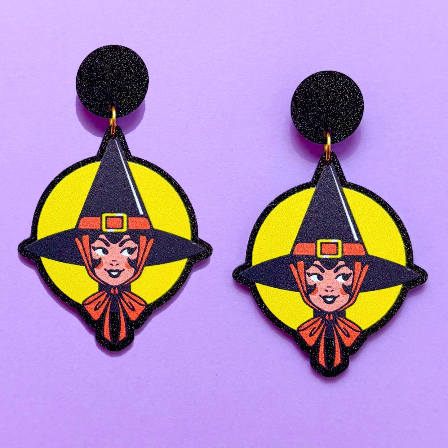 Retro Witch Acrylic Drop Earrings