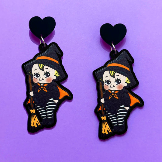 Kewpie Witch Drop Earrings