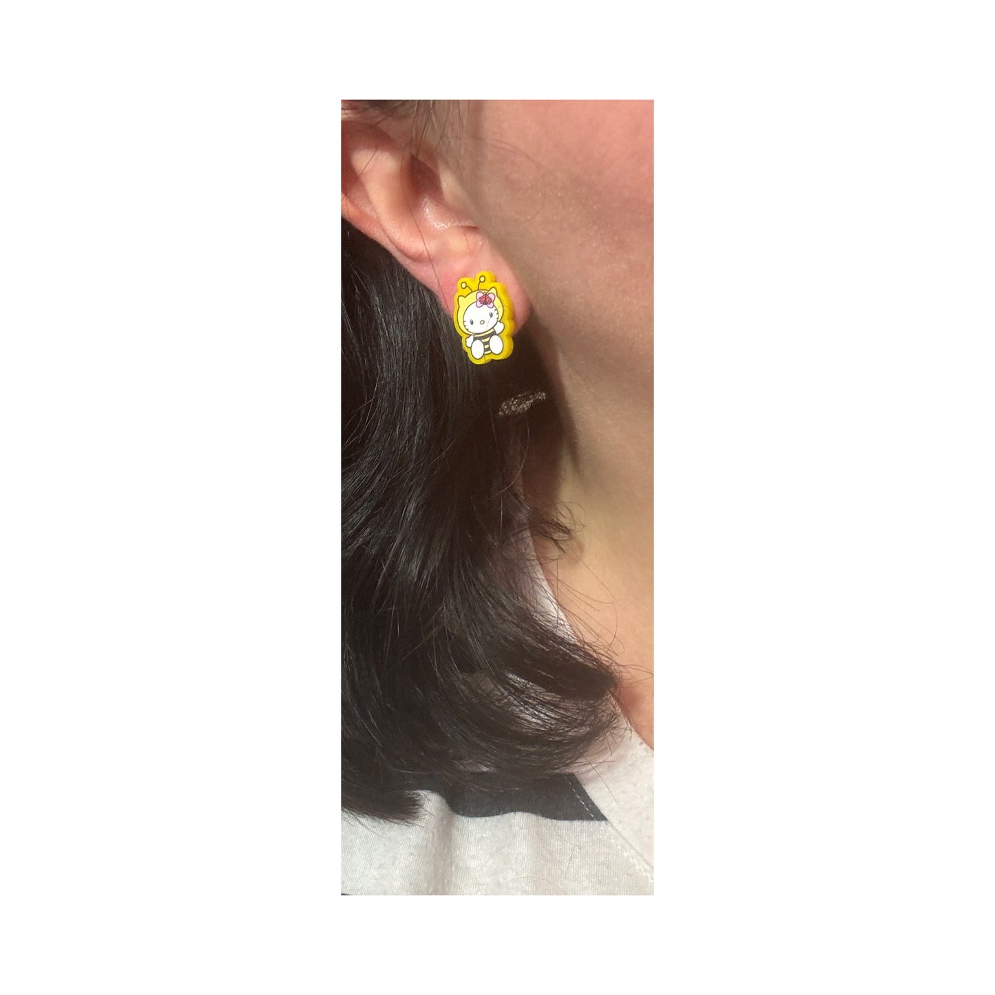 Honey Bee Kitty Post Earrings
