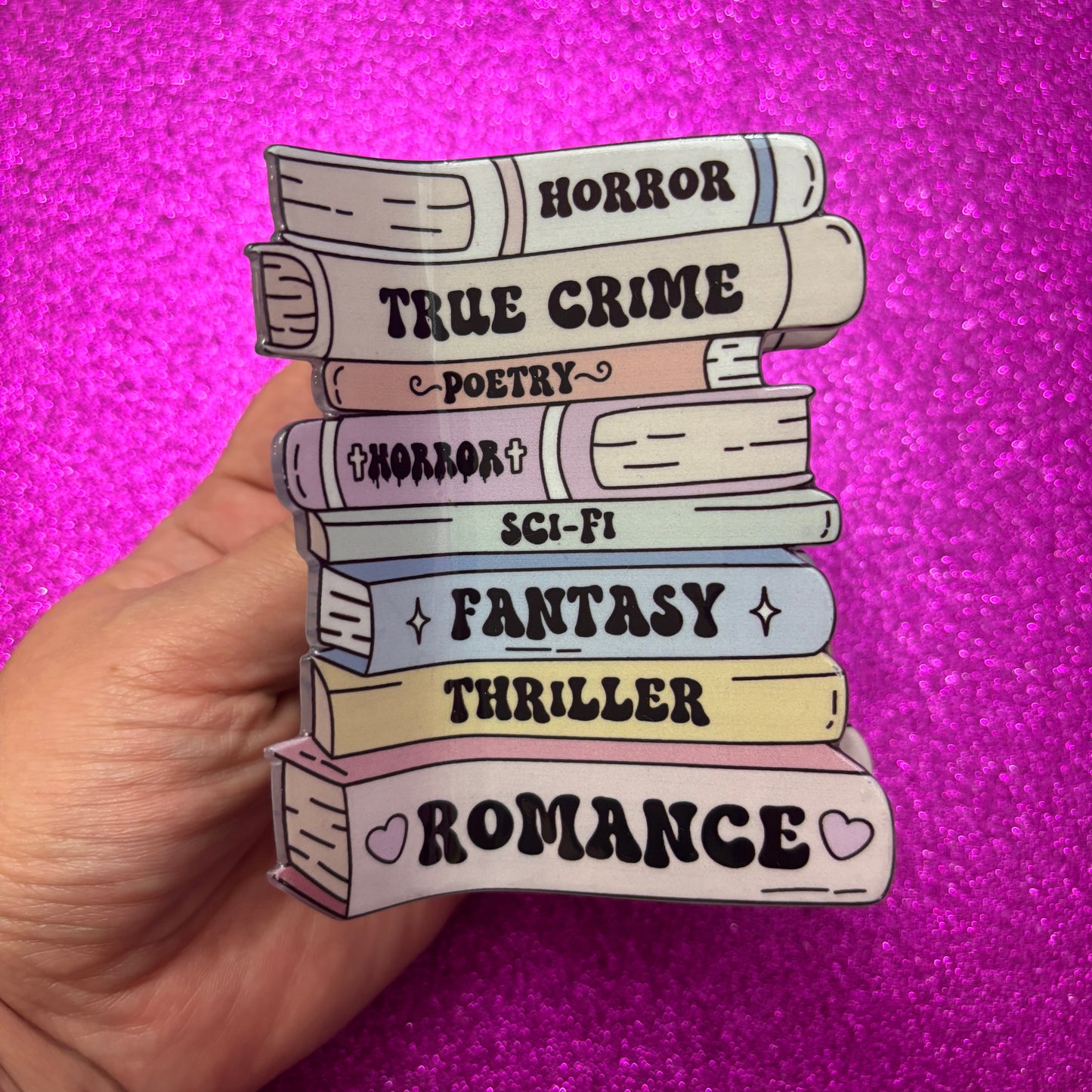 Pastel Bookstack Claw Clip