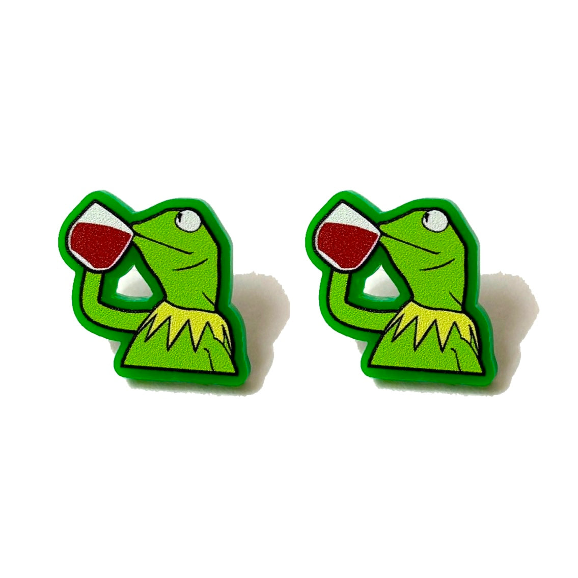None Of My Business Frog Post Earrings