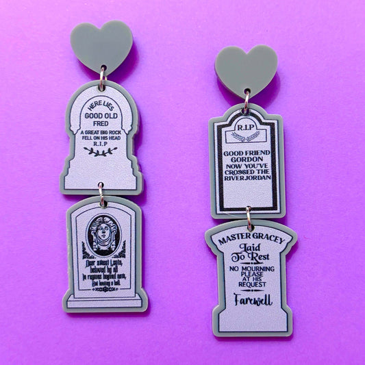 Mansion Tombstones Tiered Drop Earrings