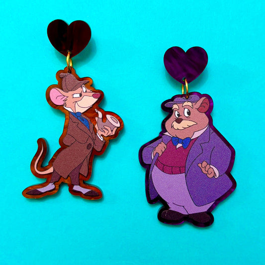 Mouse Detectives Drop Earrings