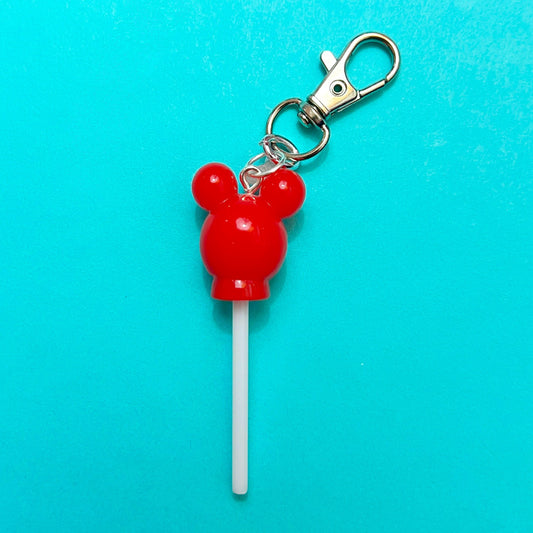 Red Mouse Lollipop Bag Charm or Keychain