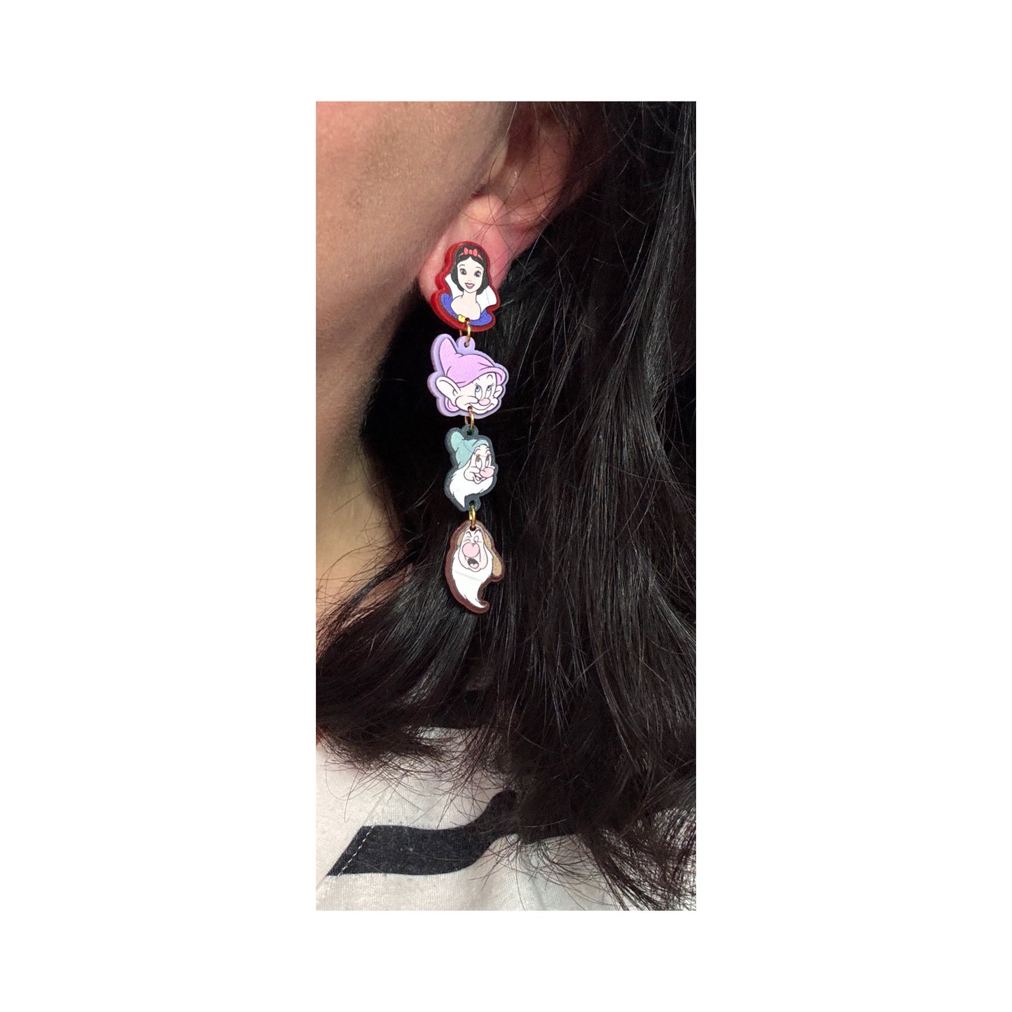 Snow & Dwarves Tiered Drop Earrings