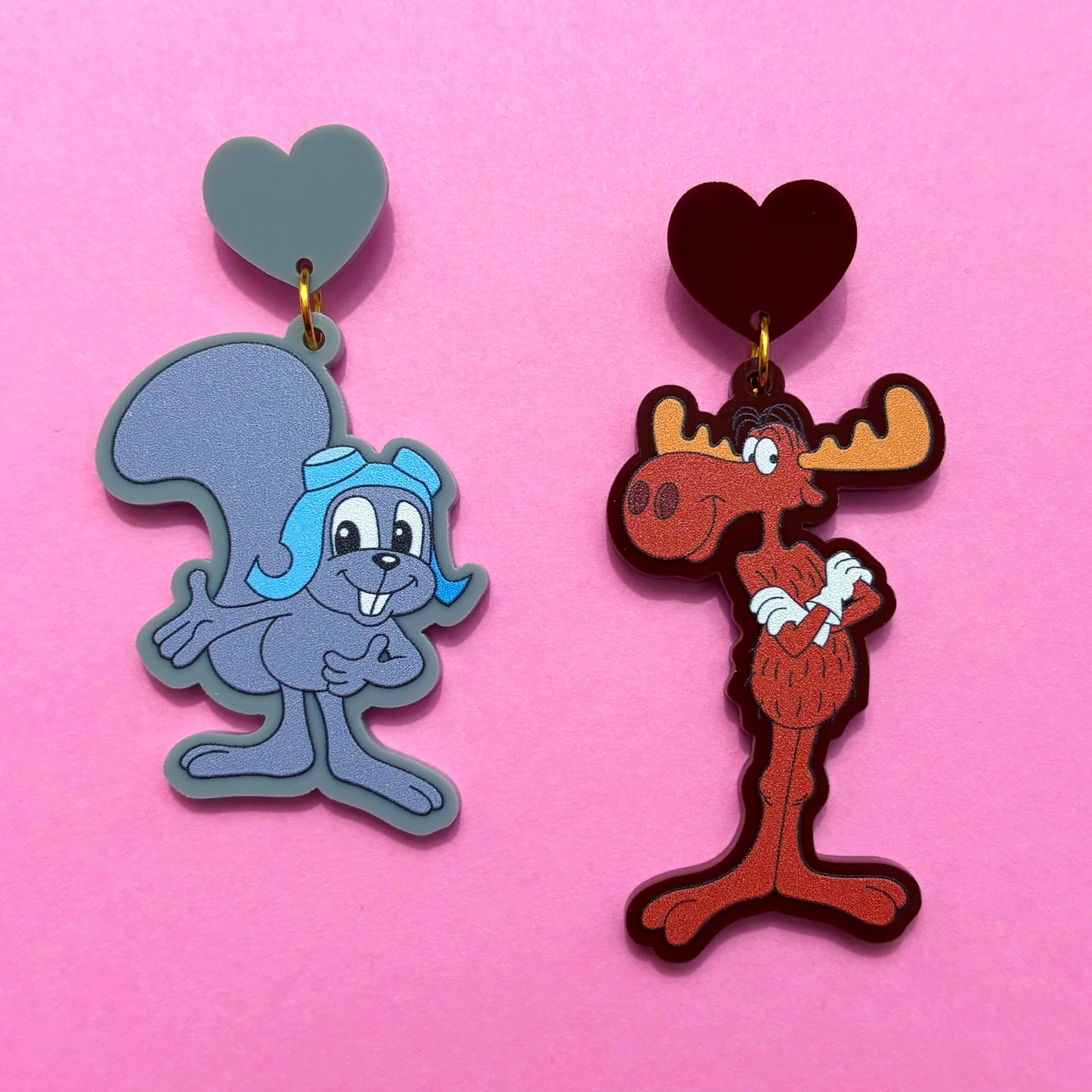 Rocky & Bullwinkle Drop Earrings