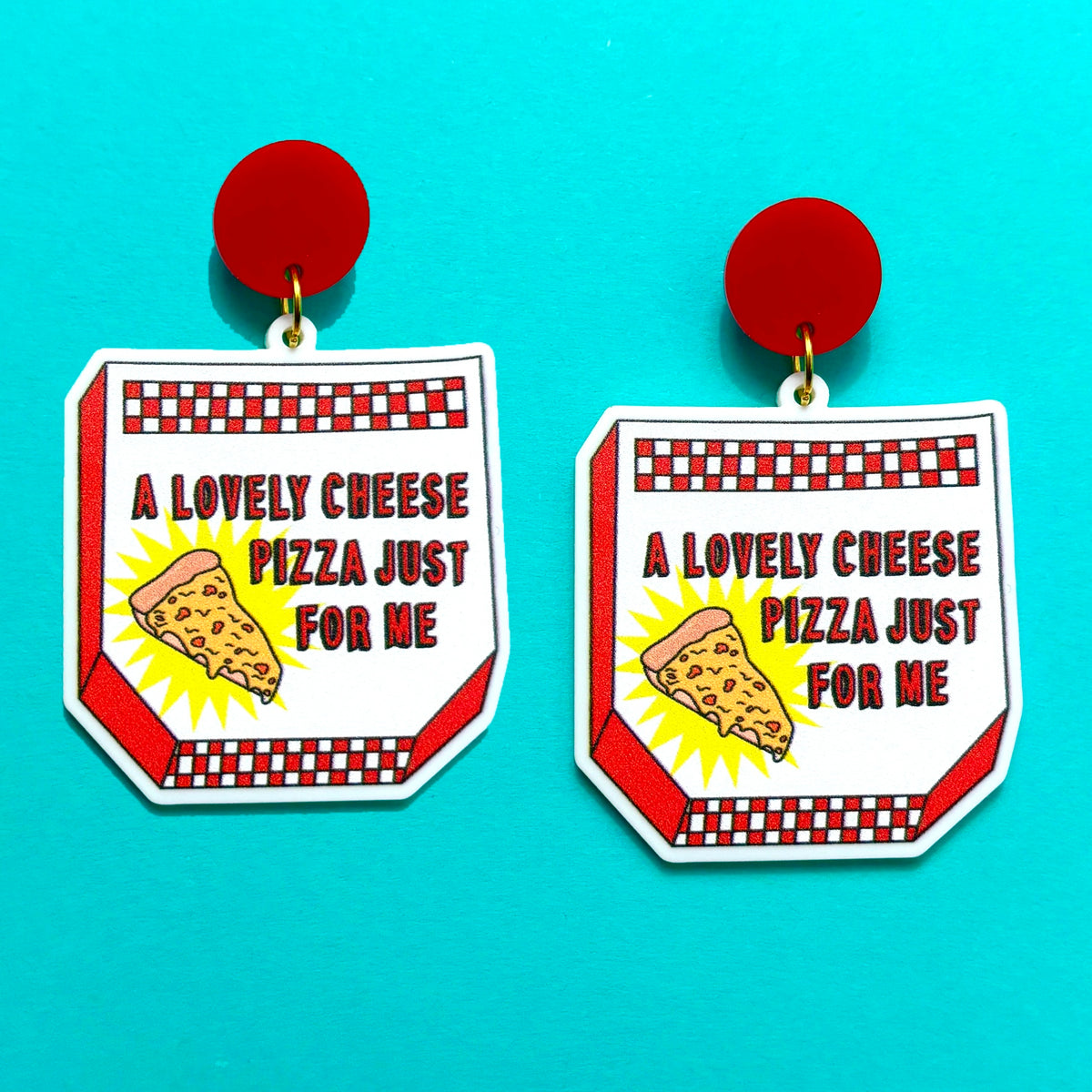 Lovely Cheese Pizza Drop Earrings
