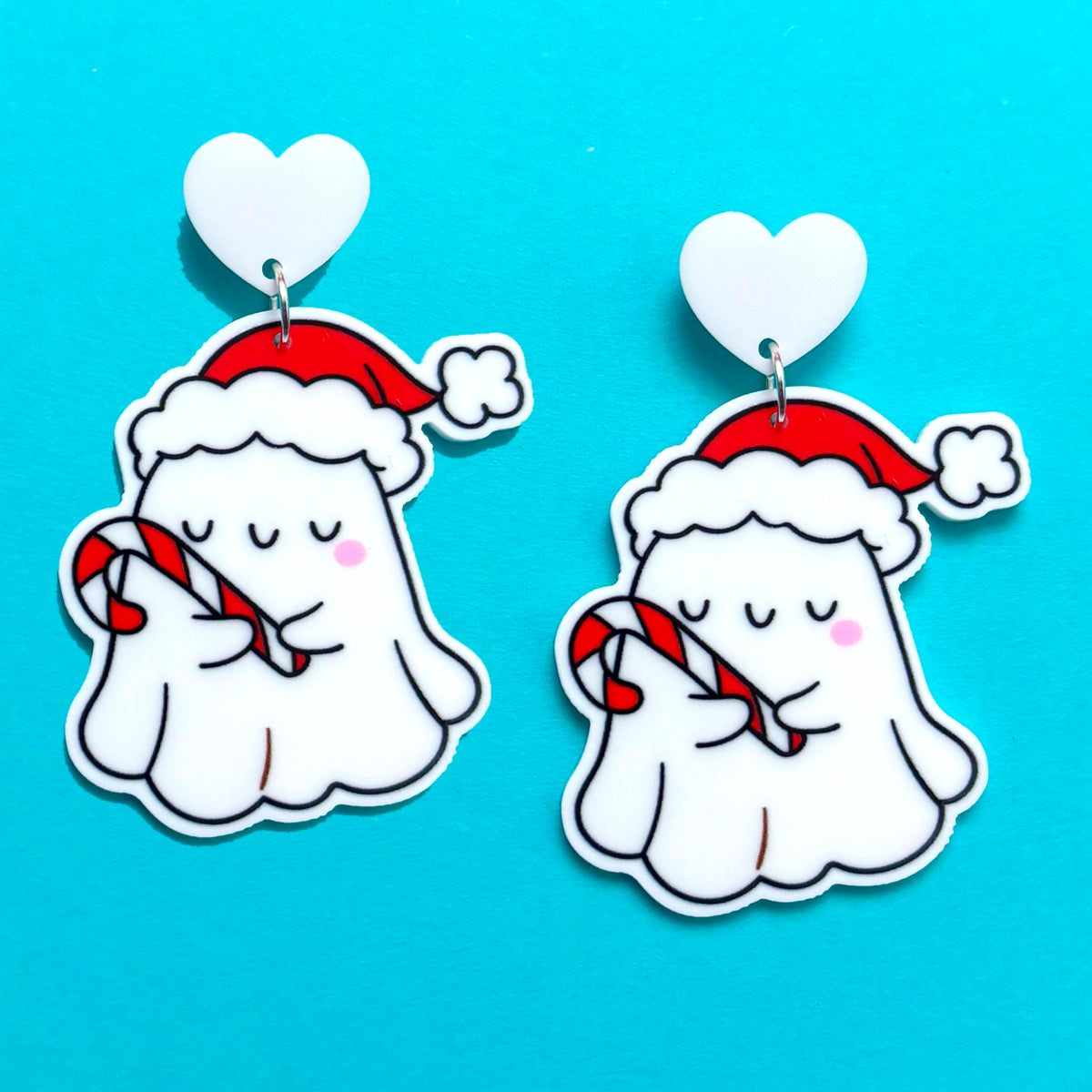 Candy Cane Boo Drop Earrings