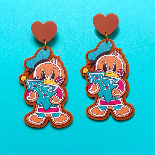 Sailor Duck Gingerbread Drop Earrings