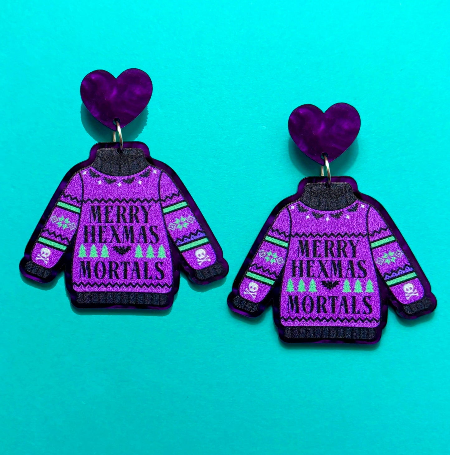 Merry Hexmas Sweater Drop Earrings