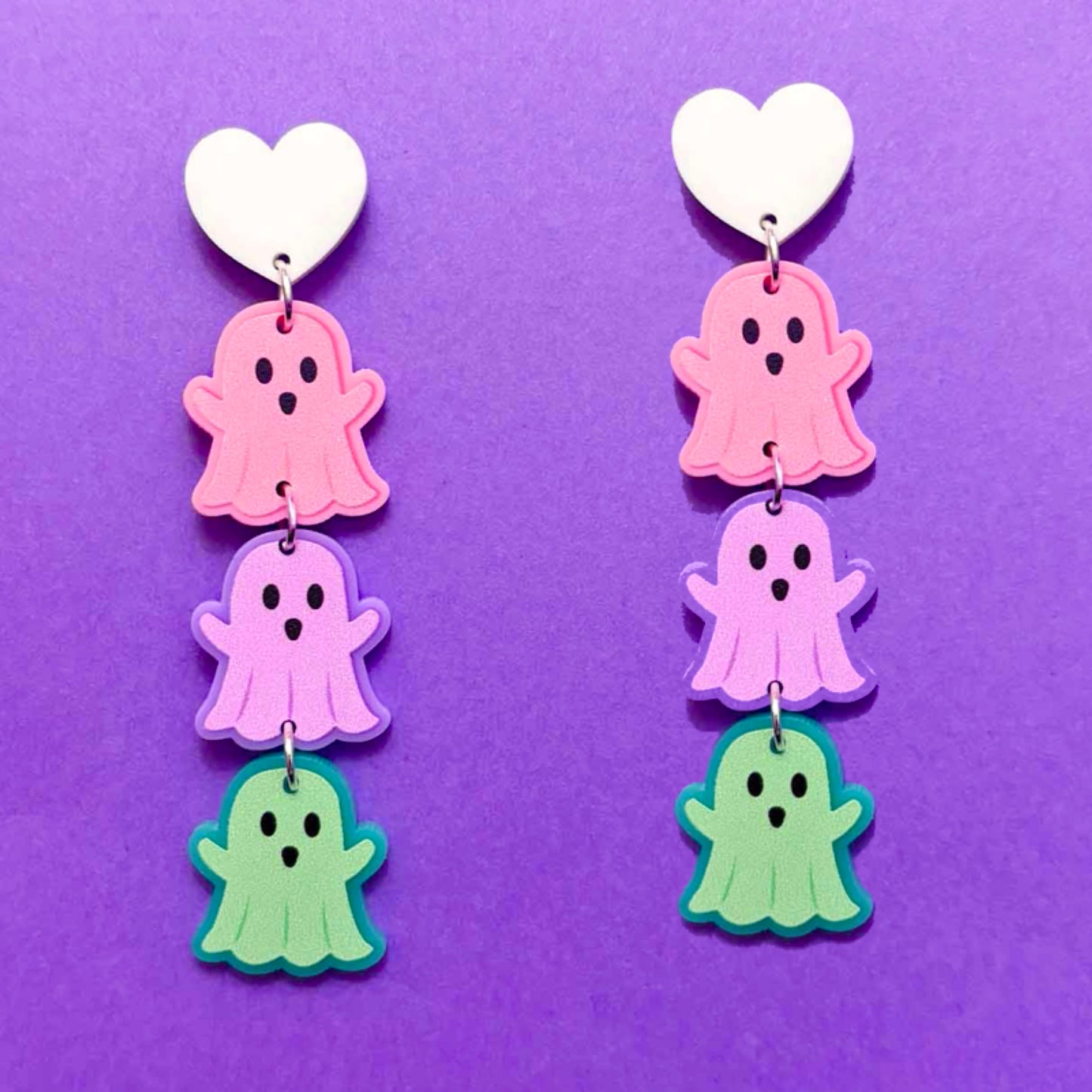 Pastel Tiered Ghosts Drop Earrings