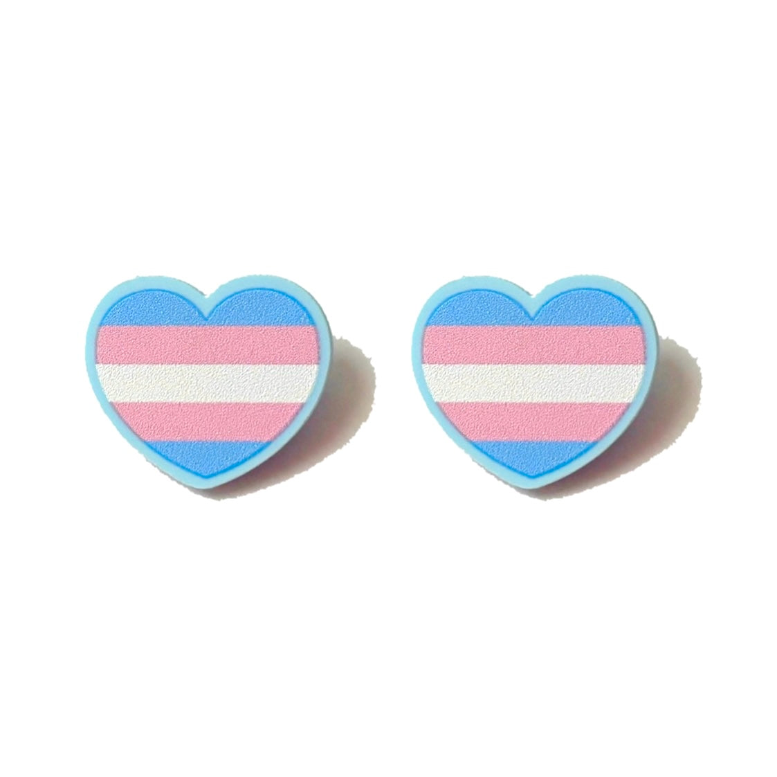 Trans Pride Heart Post Earrings