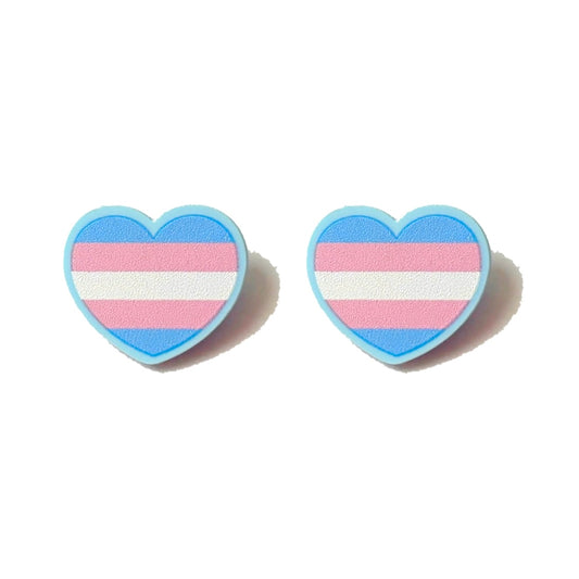 Trans Pride Heart Post Earrings