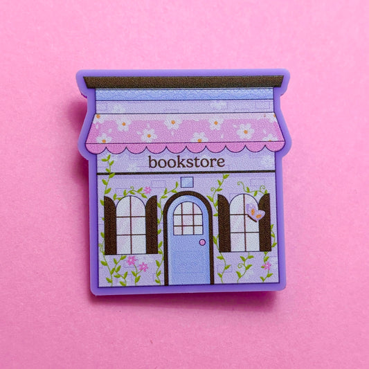 Floral Bookstore Pin