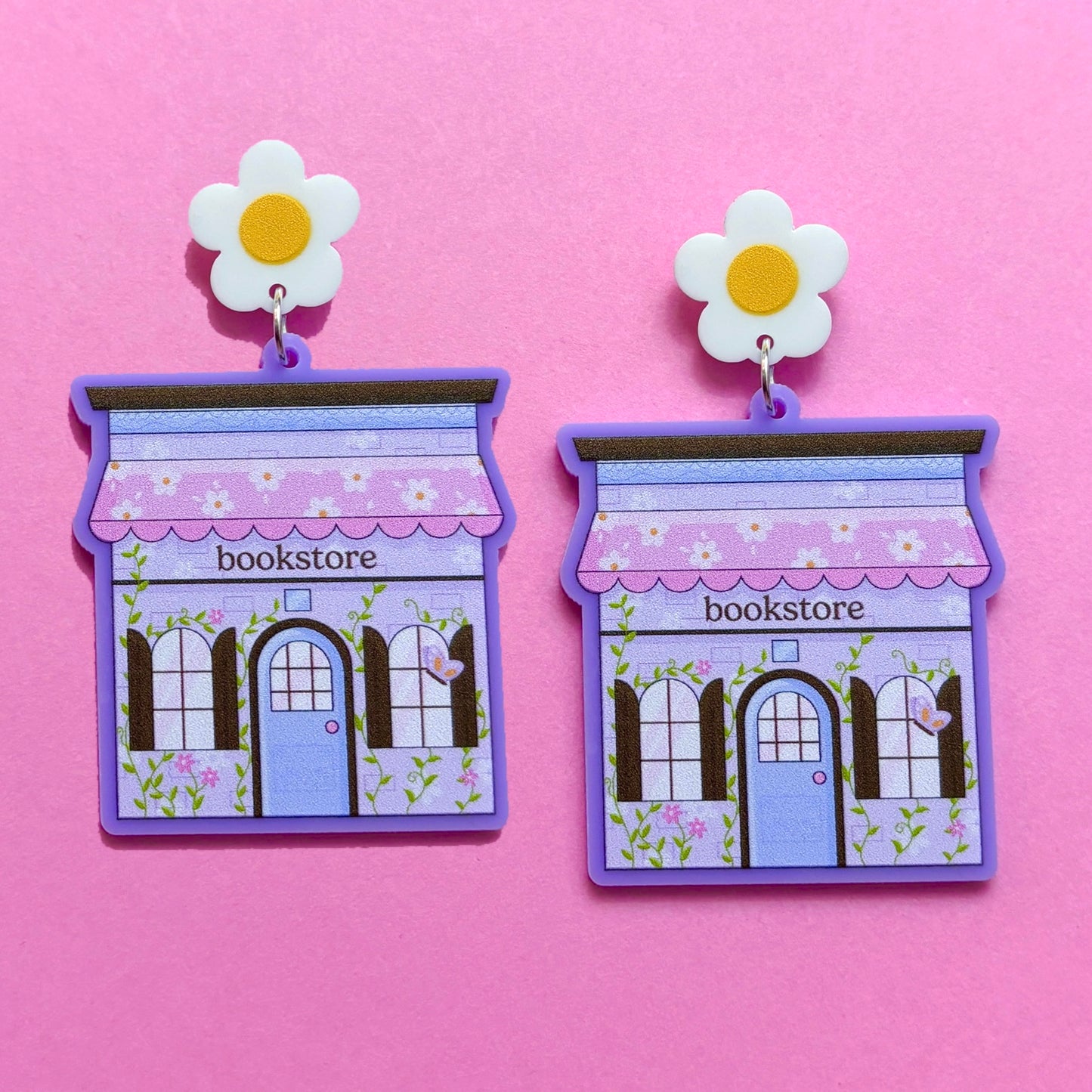 Floral Bookstore Drop Earrings