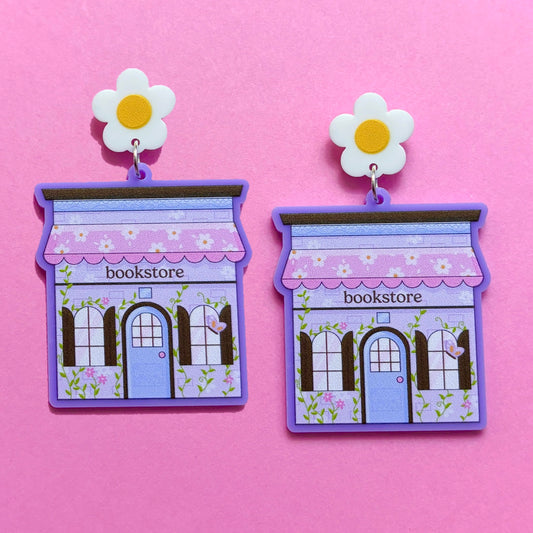 Floral Bookstore Drop Earrings