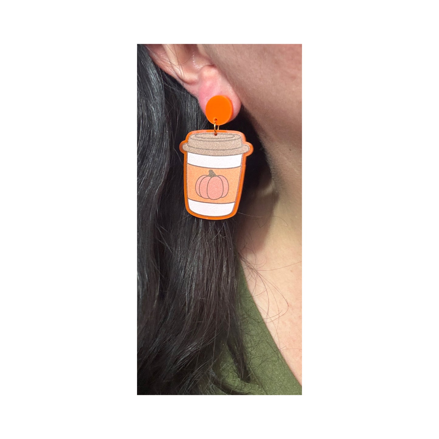 Pumpkin Coffee Drop Earrings