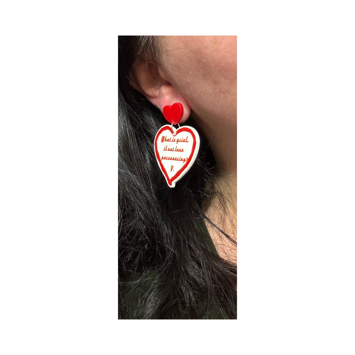 Grief Heart Drop Earrings
