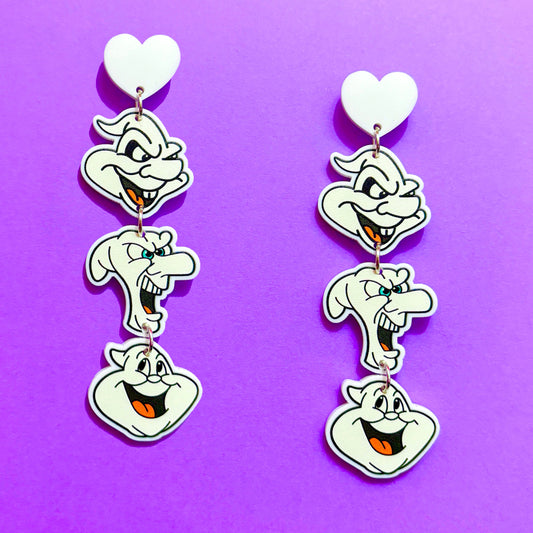 Ghostly Trio Tiered Drop Earrings