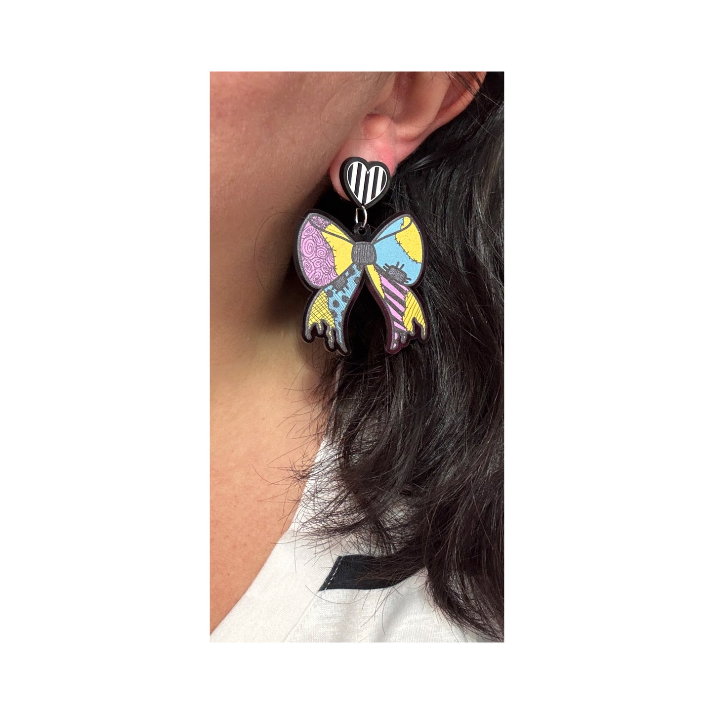 Nightmare Couple Bow Drop Earrings