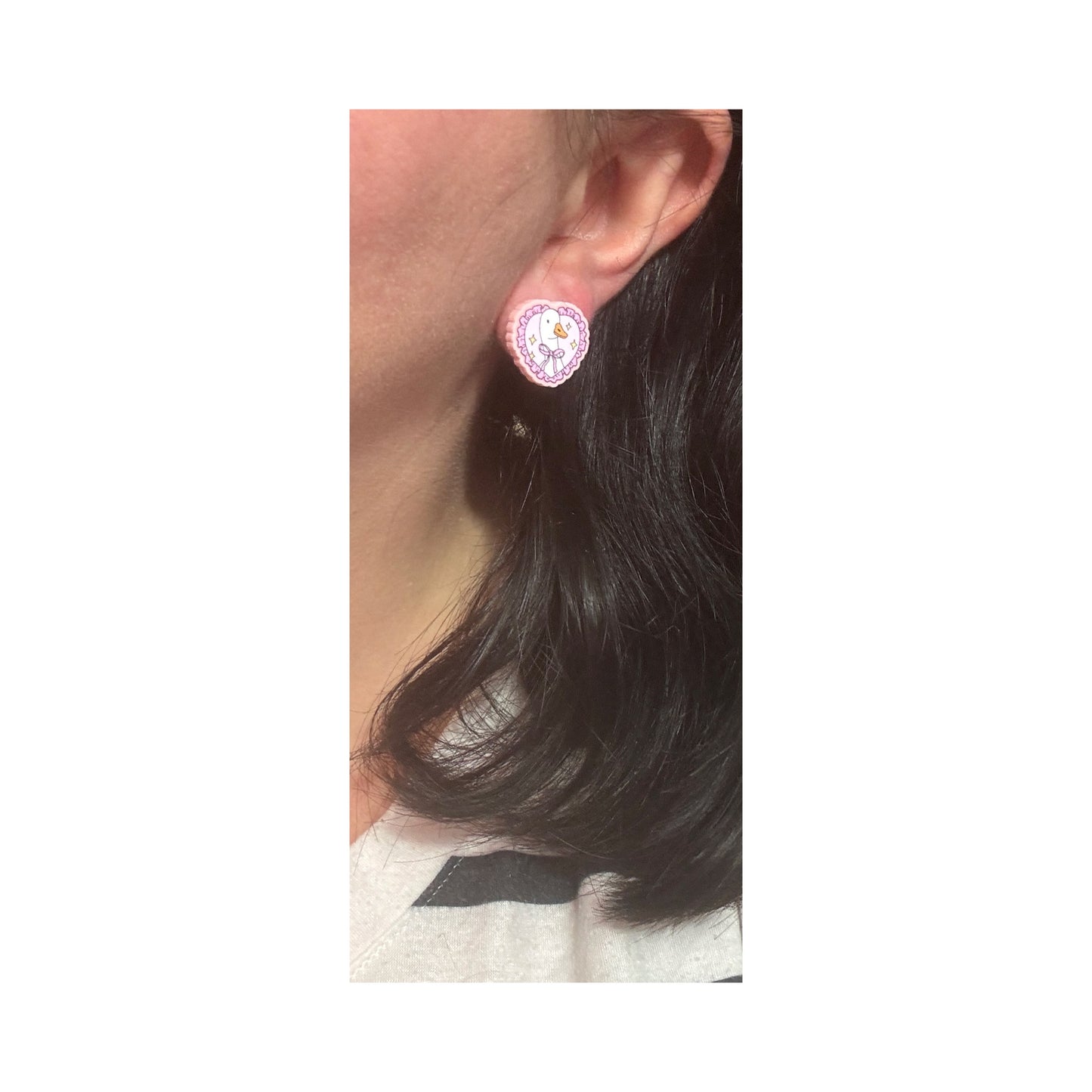 Silly Goose Coquette Heart Post Earrings