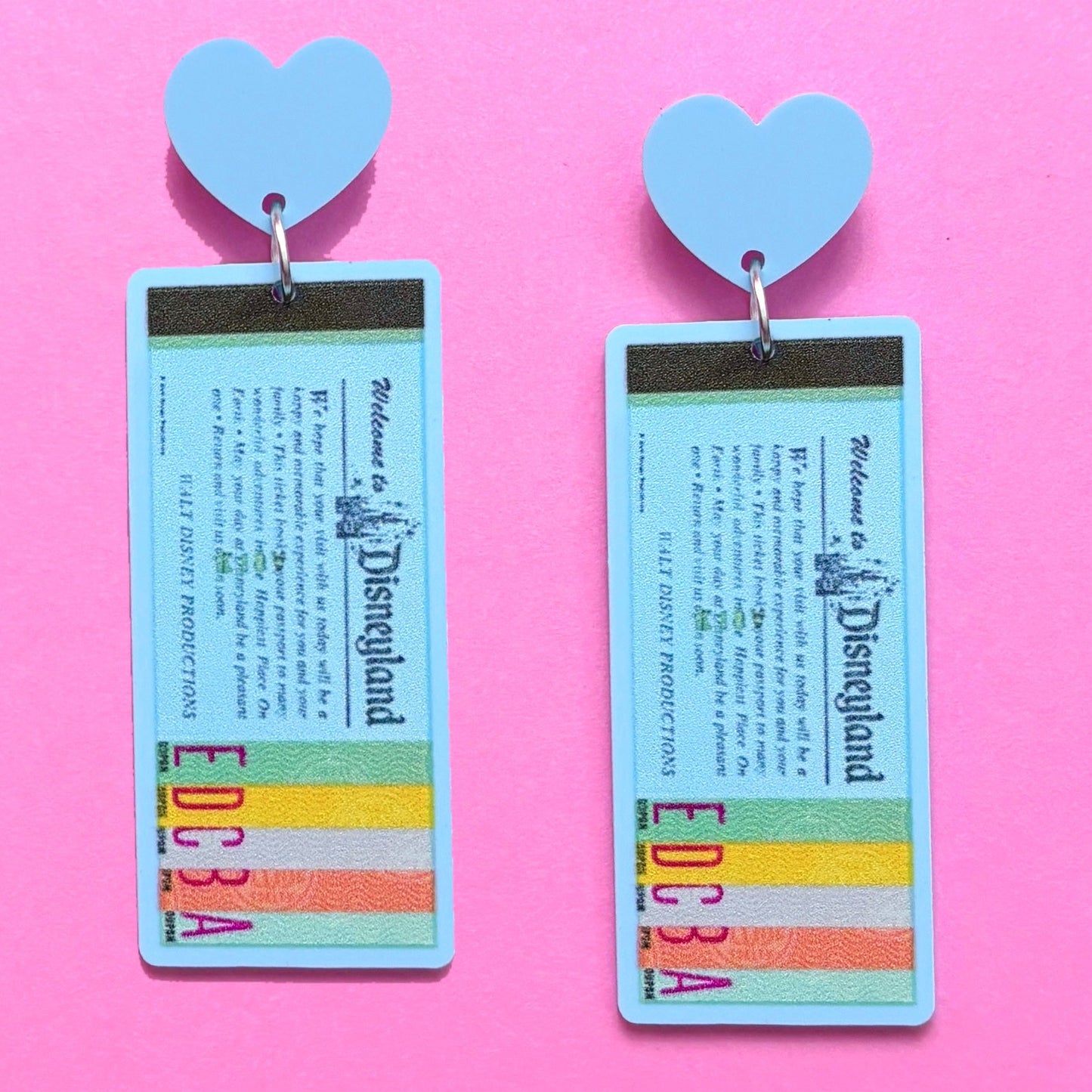 Retro Park Ticket Book Drop Earrings