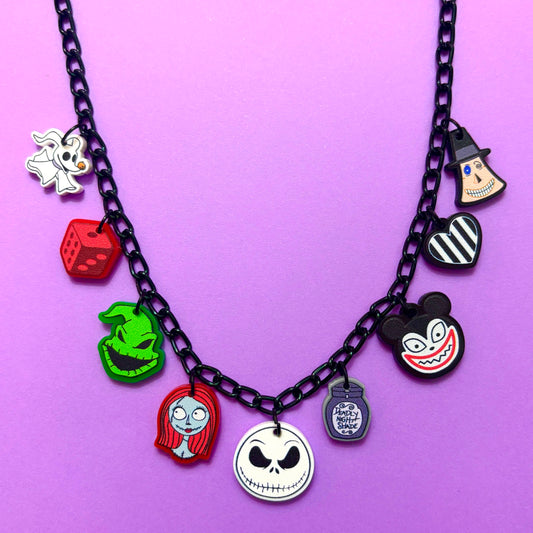 Nightmare Friends Black Charm Necklace