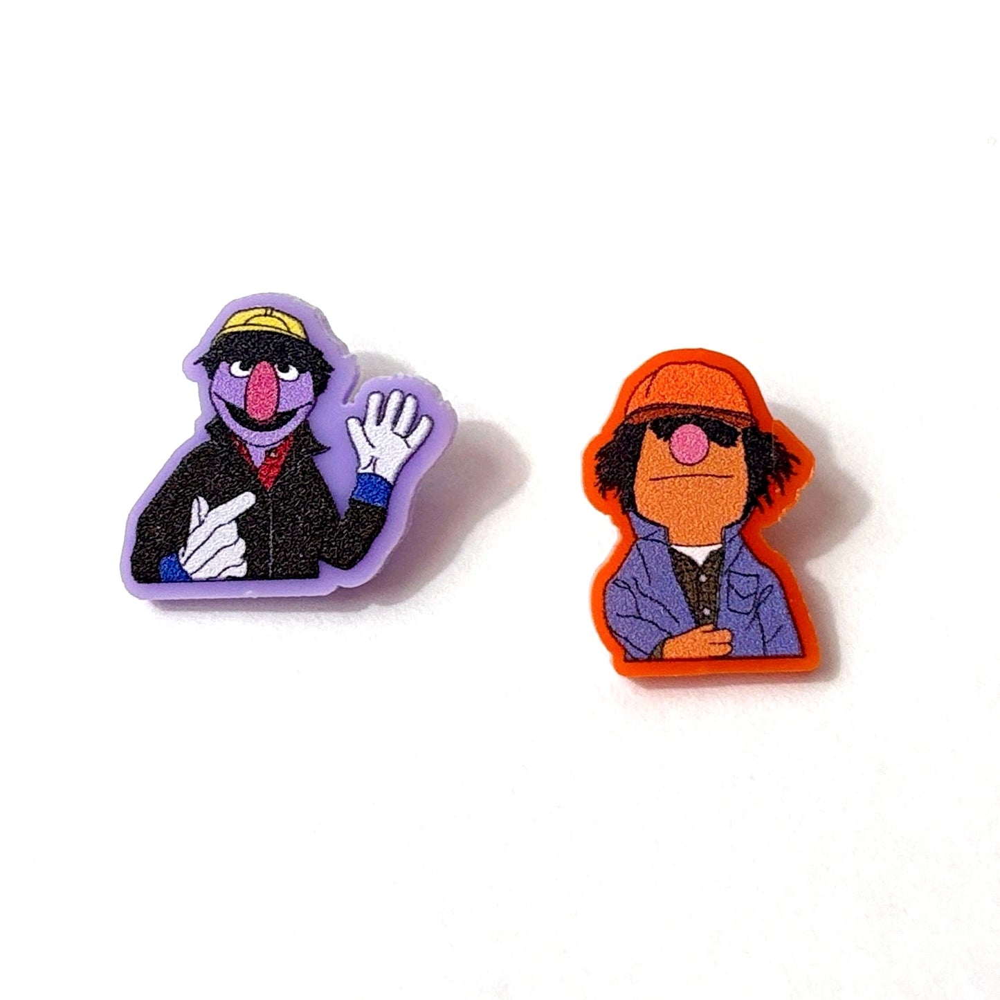 Construction Duo Puppets Post Earrings