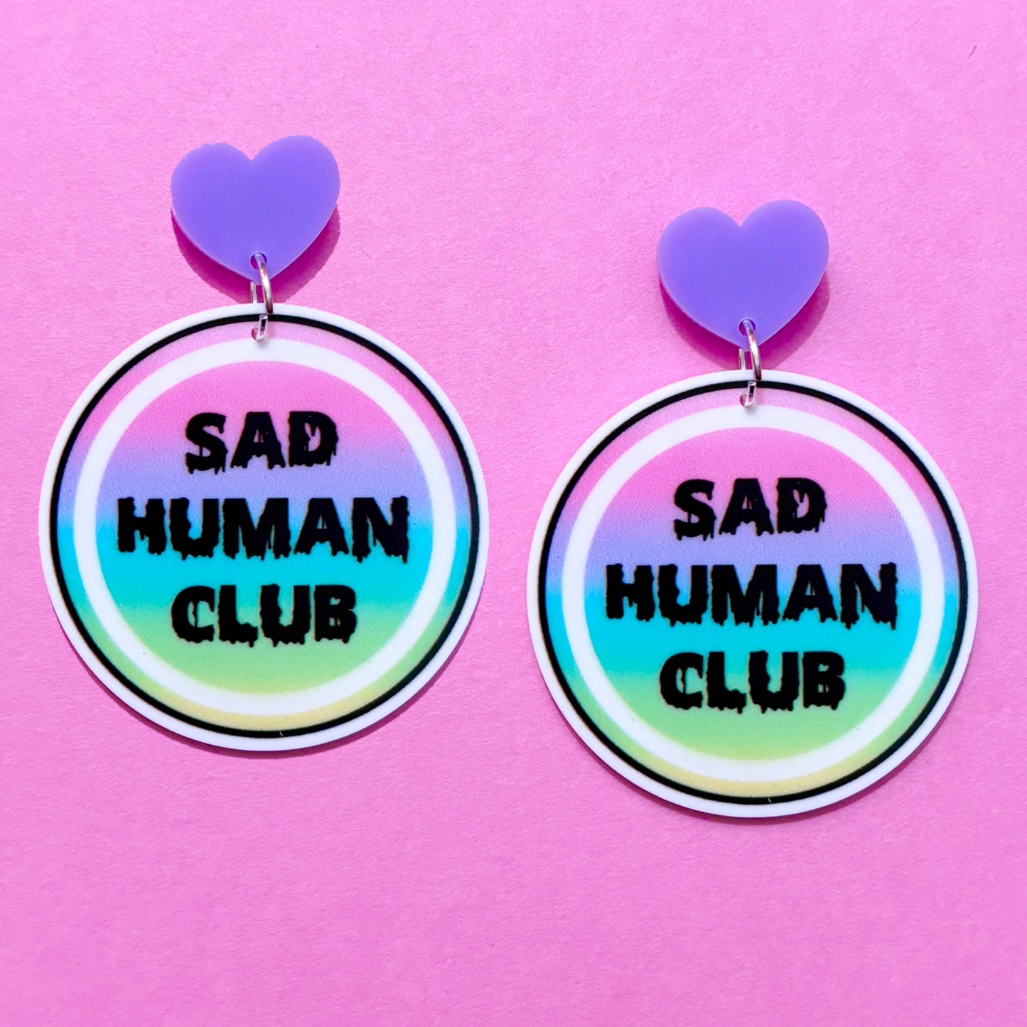 Sad Human Club Drop Earrings