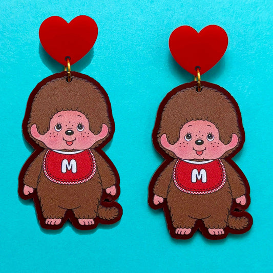 80s Kawaii Monkey Doll Drop Earrings