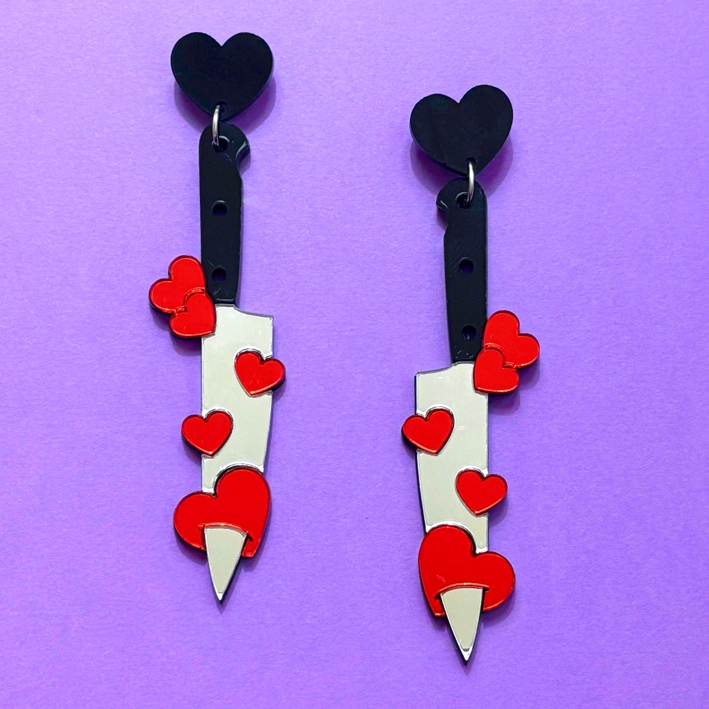Sweetheart Knife Drop Earrings