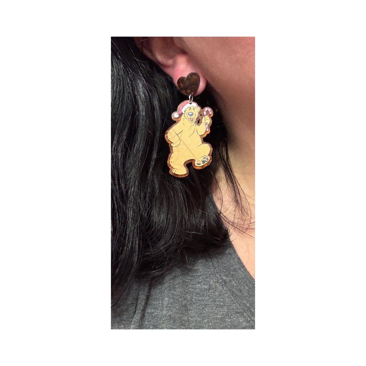 Christmas Tutter & Bear Drop Earrings