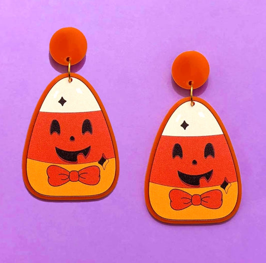 Retro Candy Corn Drop Earrings