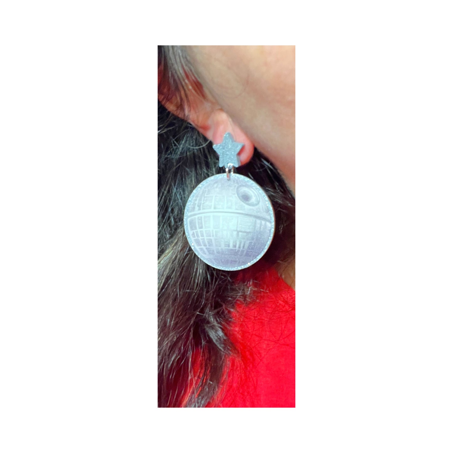 Death Star Acrylic Drop Earrings