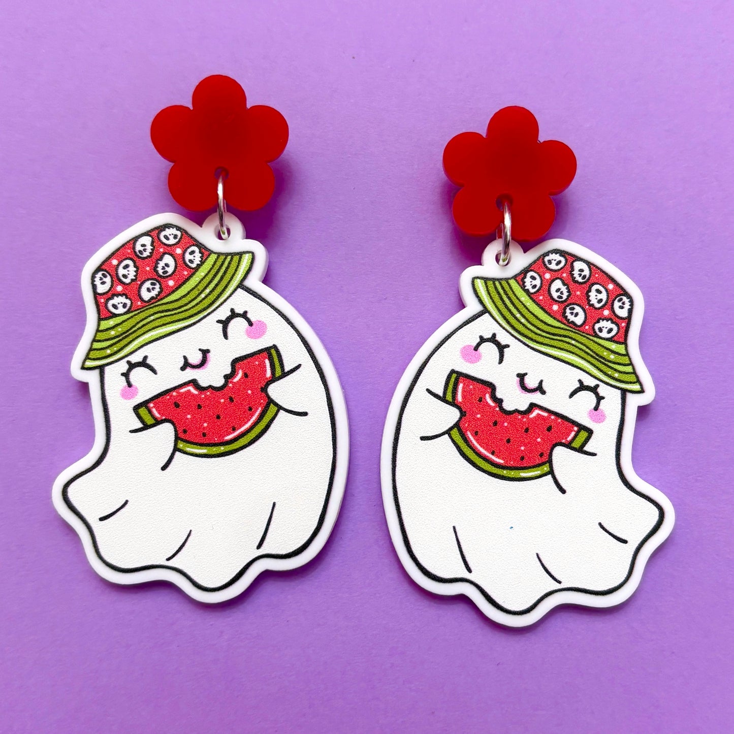Watermelon Boo Drop Earrings