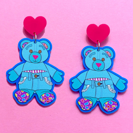 Doodle Bear Drop Earrings