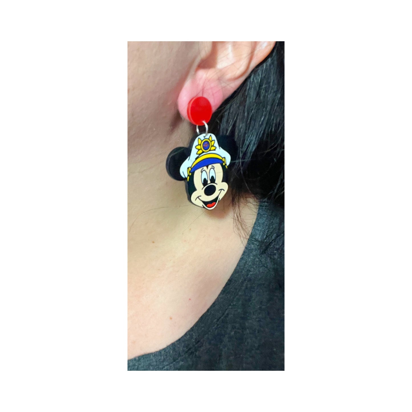 Captain Mouse Acrylic Drop Earrings