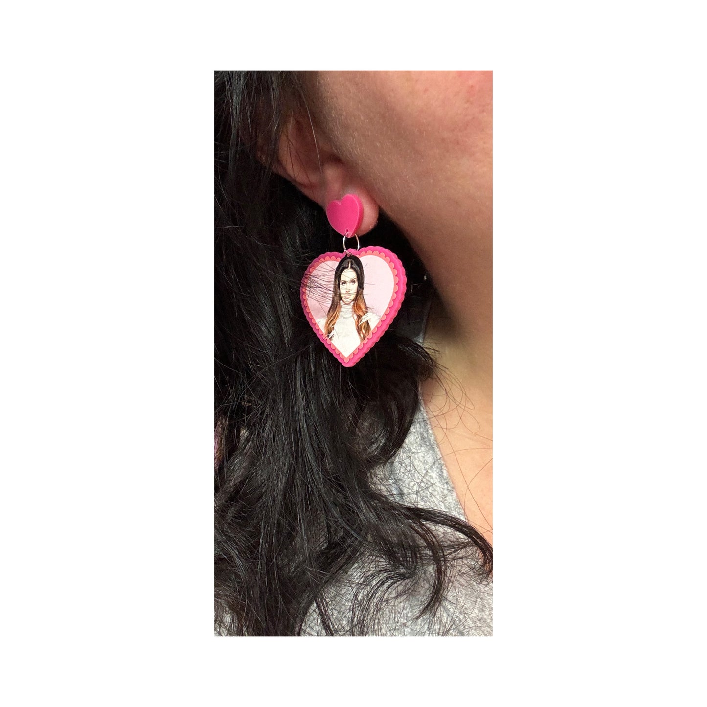 Lana Del Rey Heart Drop Earrings