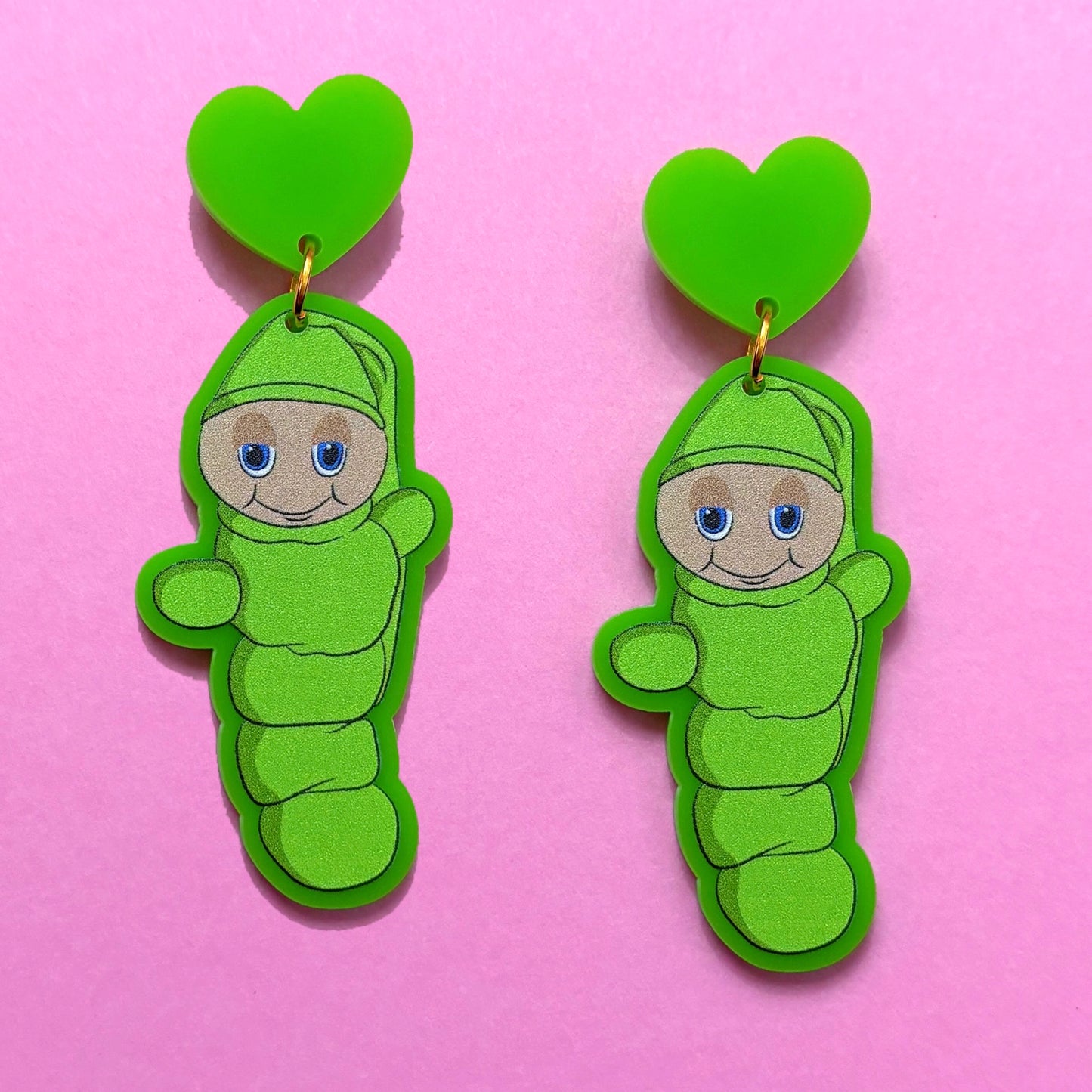 Glow Worm Drop Earrings