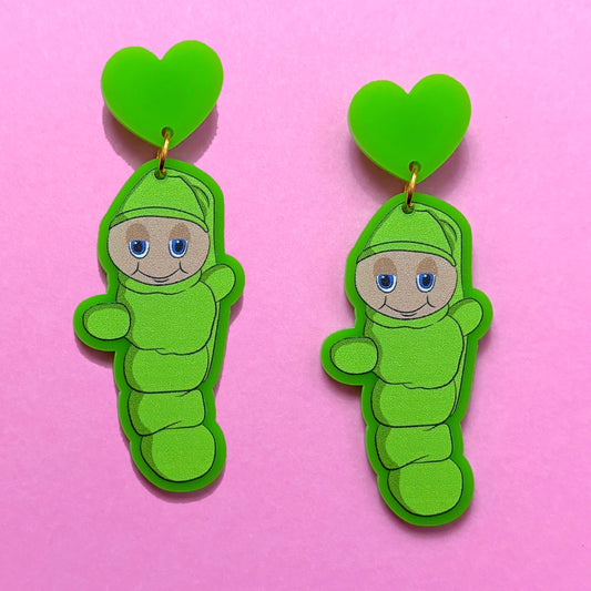 Glow Worm Drop Earrings