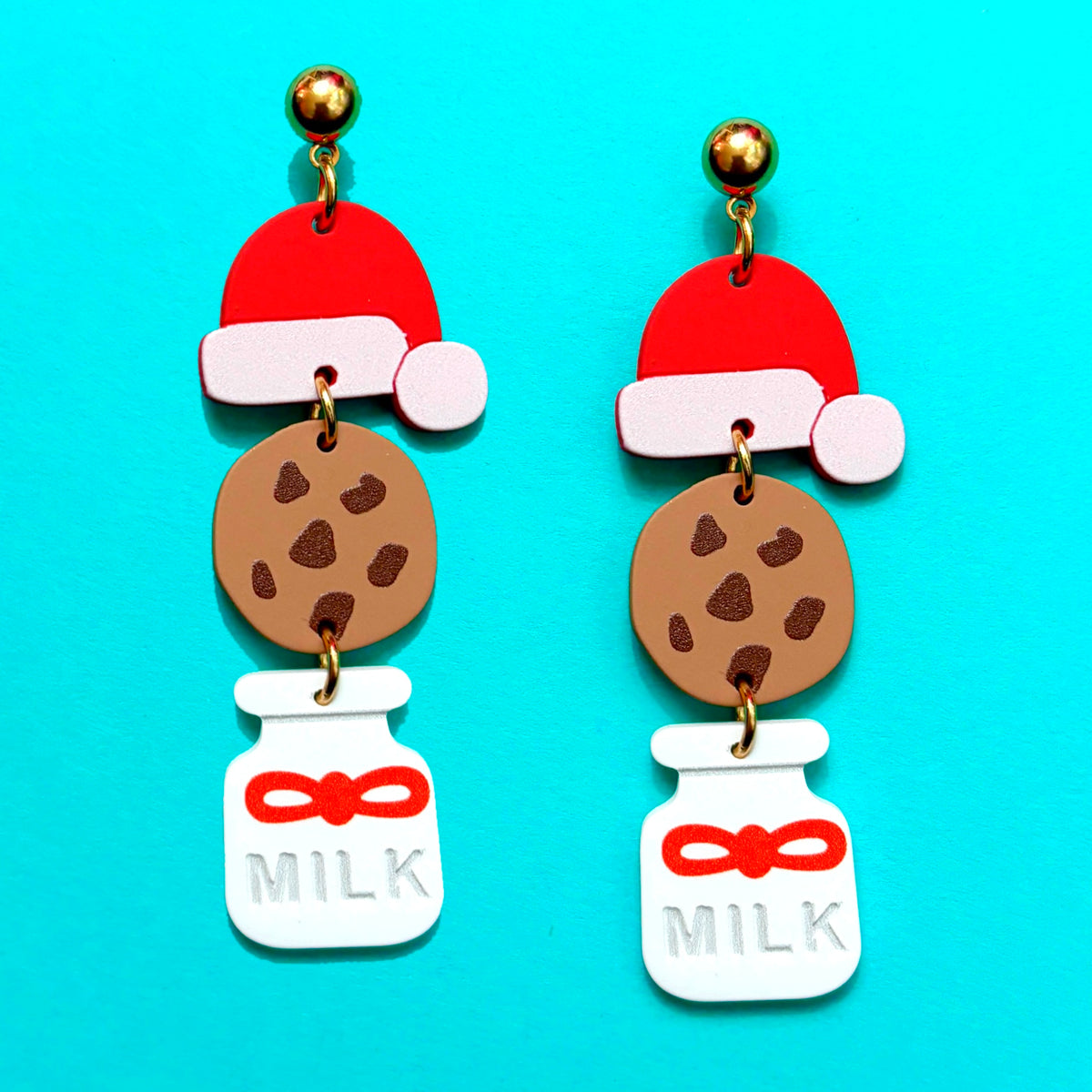 Holiday Milk & Cookies Tiered Drop Earrings