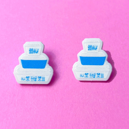 Blue and White Pyrex Post Earrings