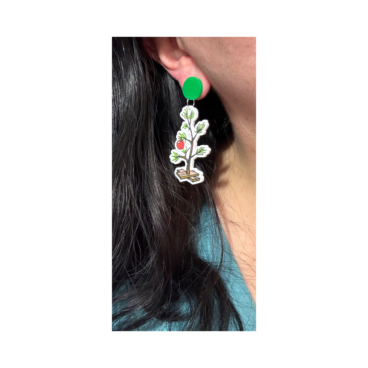 Peanuts Christmas Tree Drop Earrings